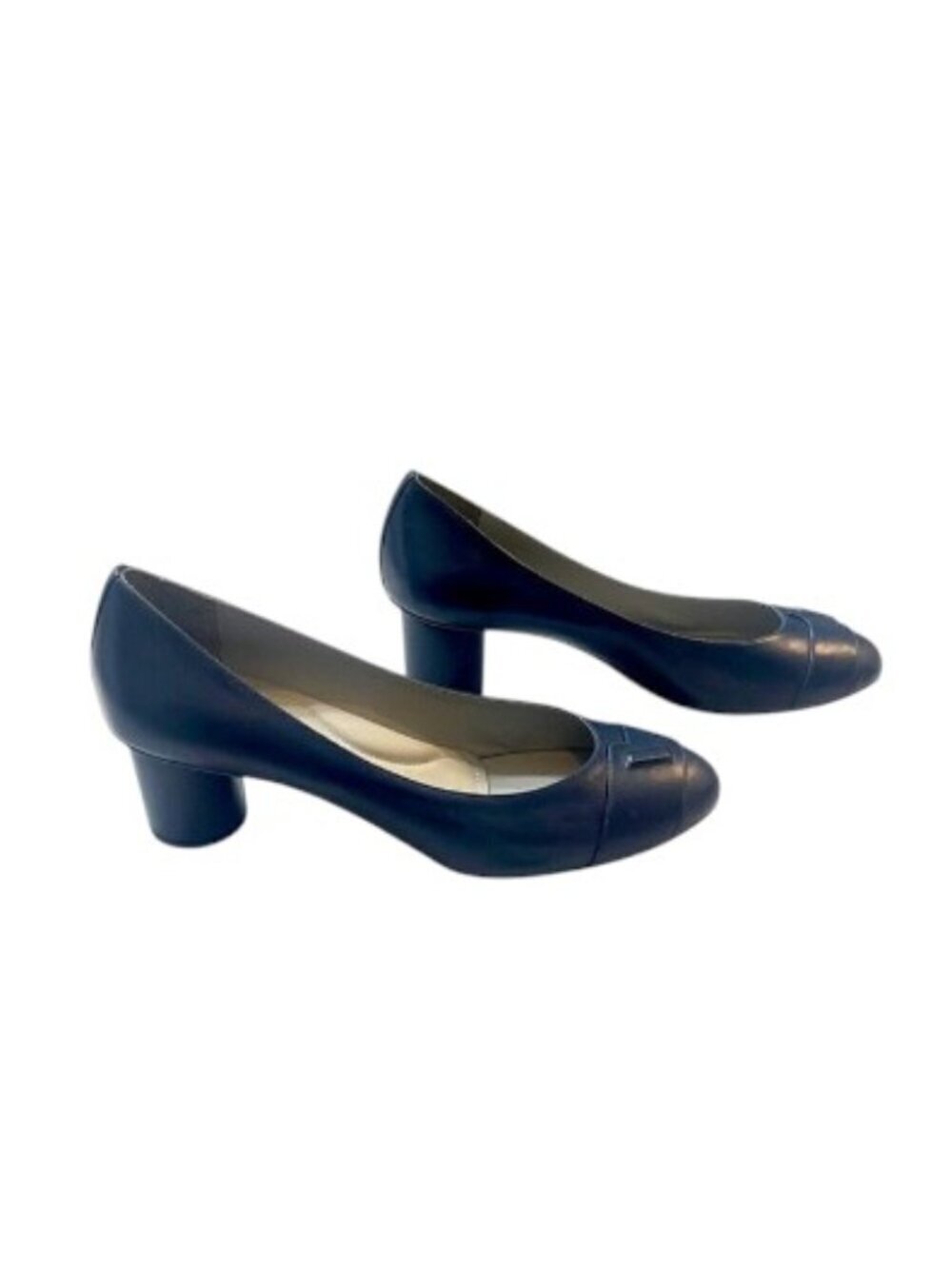 Moses Grace Vigore Navy Leather Pumps | Size 41.5 | Italian Vero Cuoio